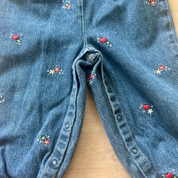 Y2K vintage Gymboree Denim Kids Overalls with Red Accents - Picture 3 of 6